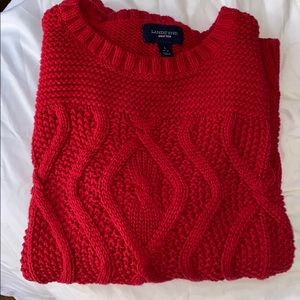 Red lands end sweater